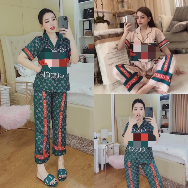 [FREESHIP - GIẢM 10K] Bộ đồ ngủ lụa satin cao cấp quần dài áo cộc | BigBuy360 - bigbuy360.vn
