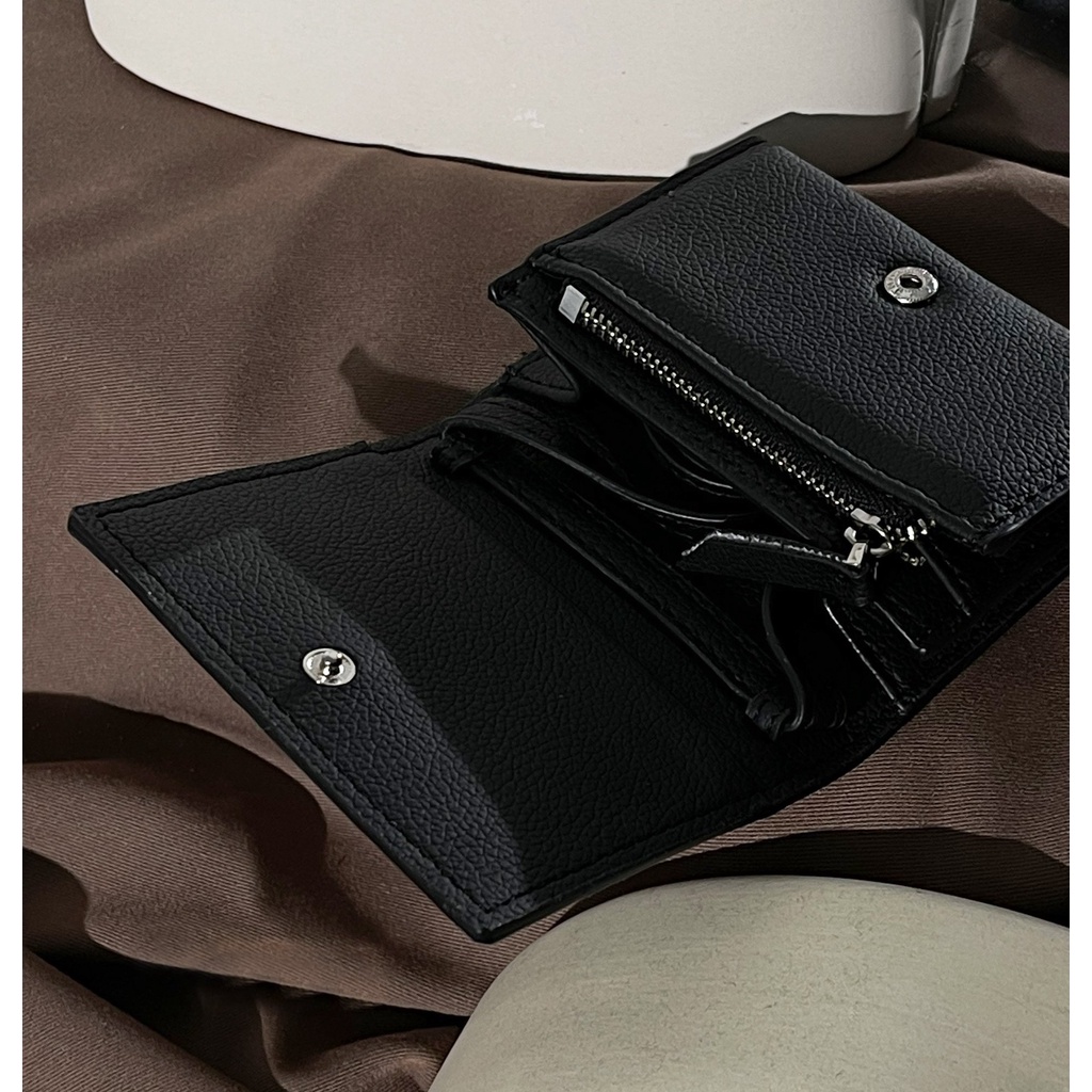 KSOUL Ví Đeo Chéo Milano Wallet Màu Đen Da PU