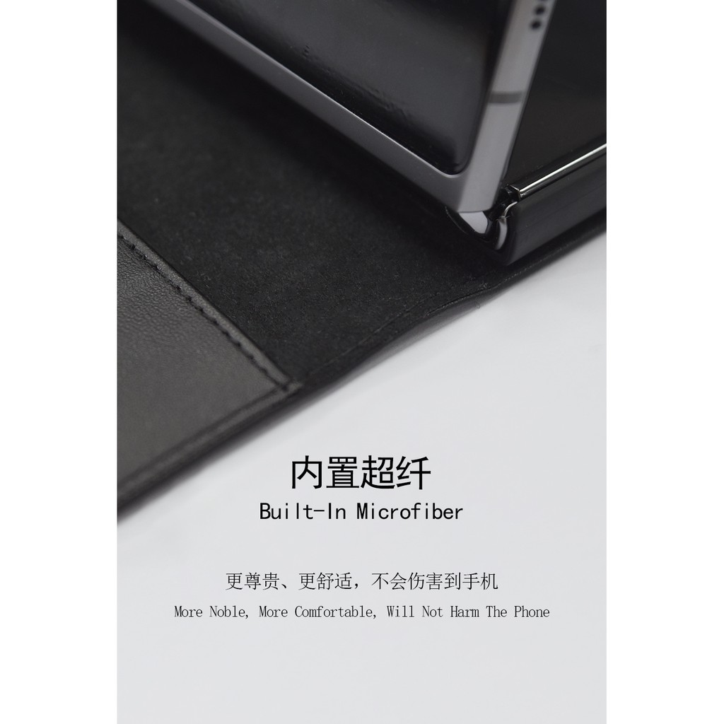 Bao da điện thoại dạng ví có ngăn để thẻ nam châm màu đen dành cho Samsung Galaxy Z Fold 2 5G 2020