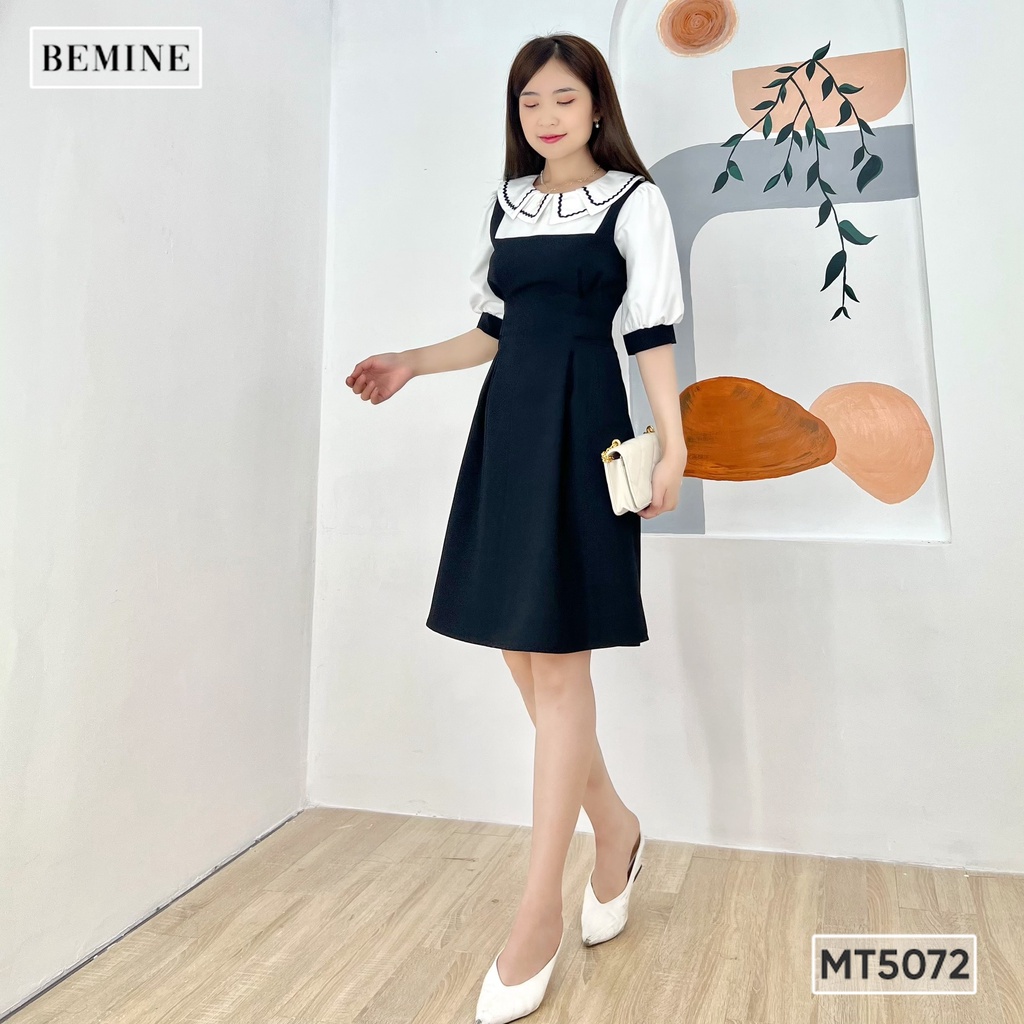 Đầm tay lỡ cổ tầng phối ren BEMINE MT5072DEN