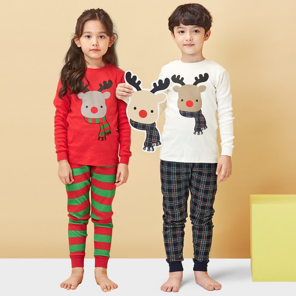 Bộ đồ quần áo dài tay giáng sinh Noel cho bé trai, bé gái mùa thu đông 2021 Unifriend Hàn Quốc