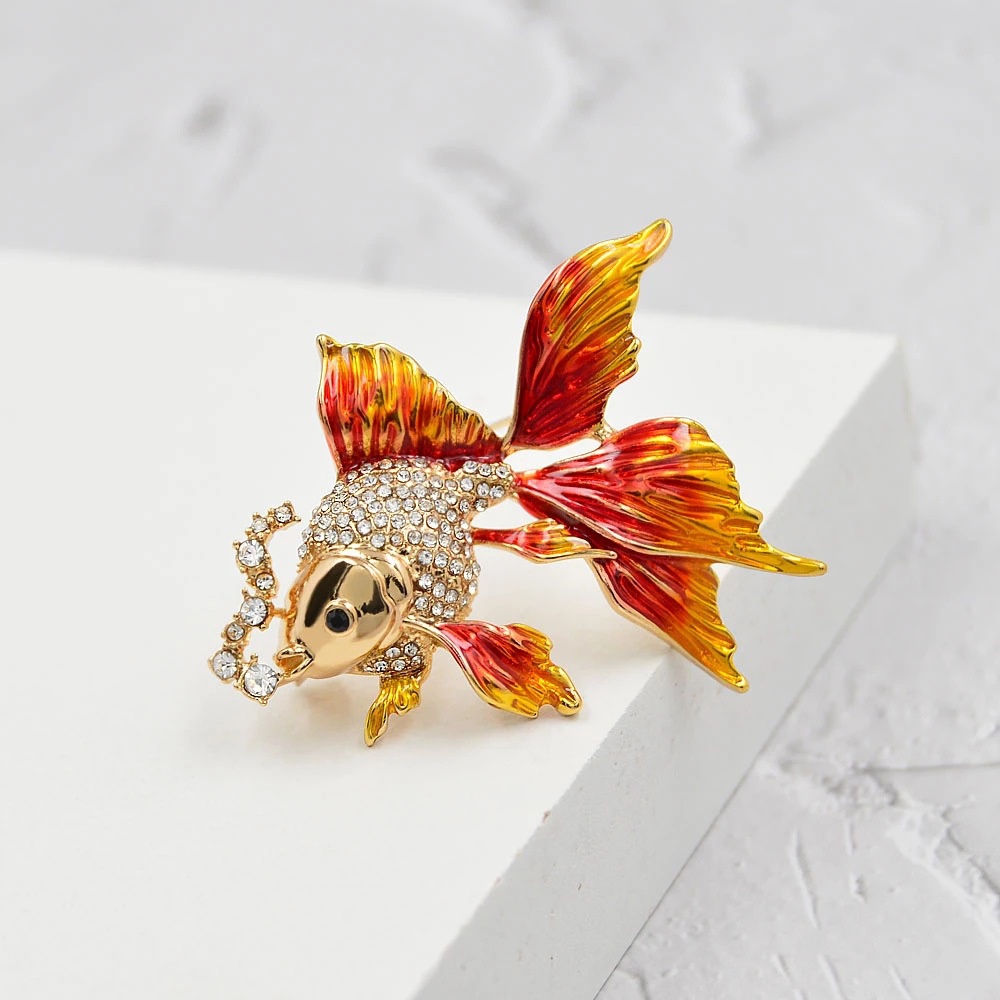 Ghim Cài Áo Hình Cá Vàng Và Cá Dễ Thương Dành Cho Nữ