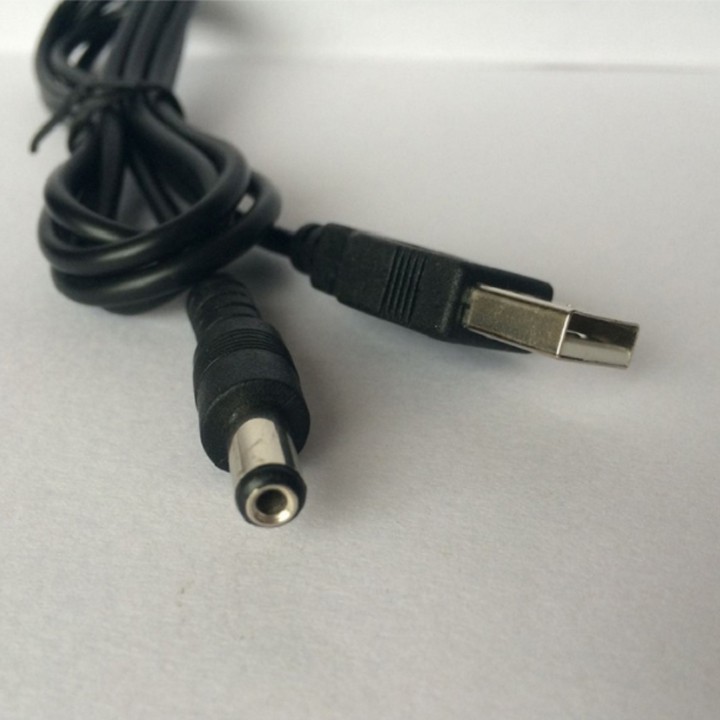 Dây nguồn 5.5x2.1mm, chân cắm USB, dài 0.7m