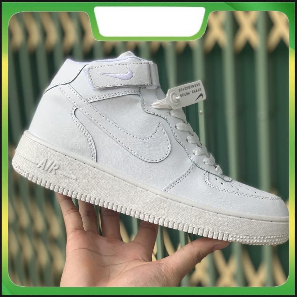 Giày AF1 Trắng Cổ Cao Nam Nữ, Giày Sneakers Cổ Cao Trắng Nam Nữ