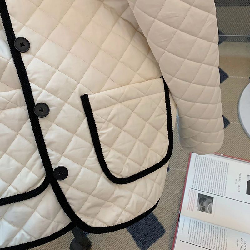 Áo Khoác cotton Dáng Ngắn Họa Tiết Kẻ Sọc Thời Trang Hàn Quốc 2022