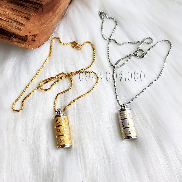 Dây chuyền khắc chú trong kinh phật, dây chuyền nam, dây chuyền nữ MZ1730.