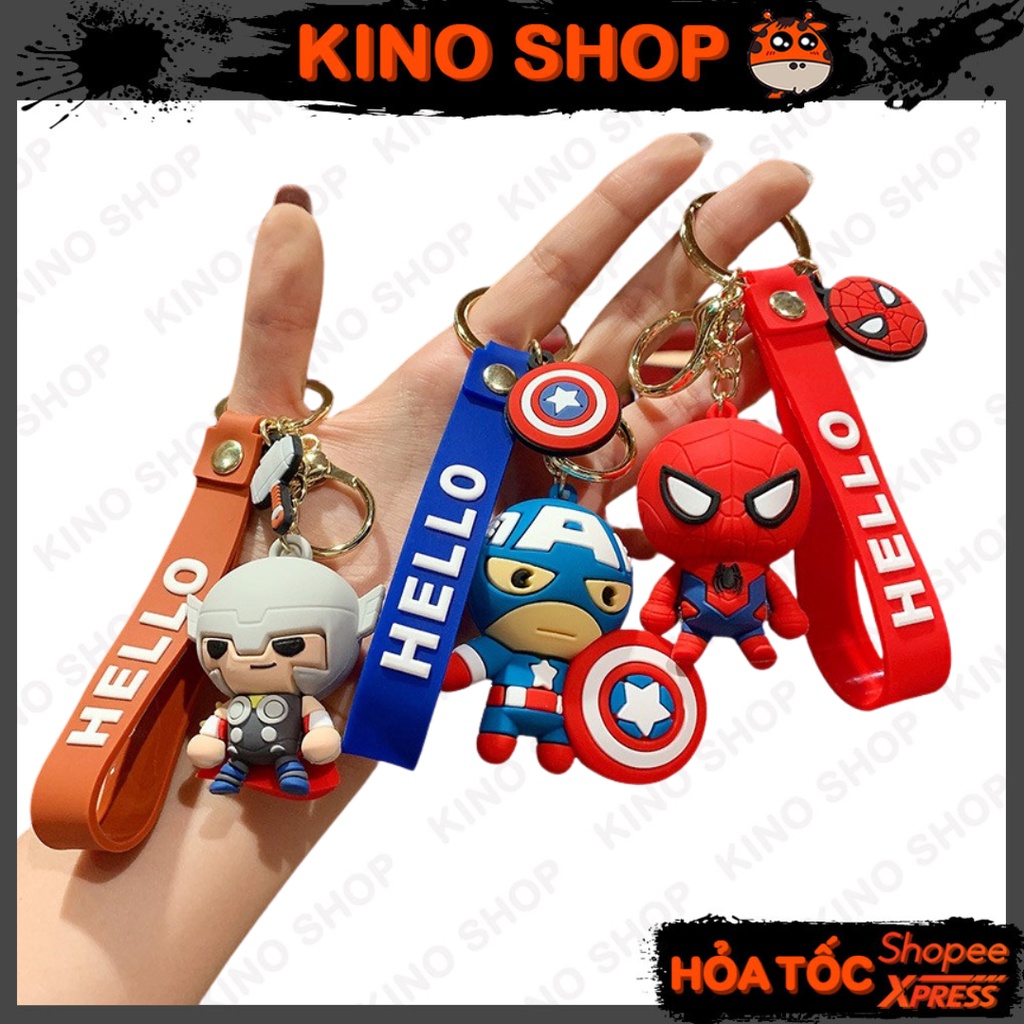 Móc khoá silicon siêu anh hùng người nhện spiderman người dơi Captain America  Avengers Kino Shop