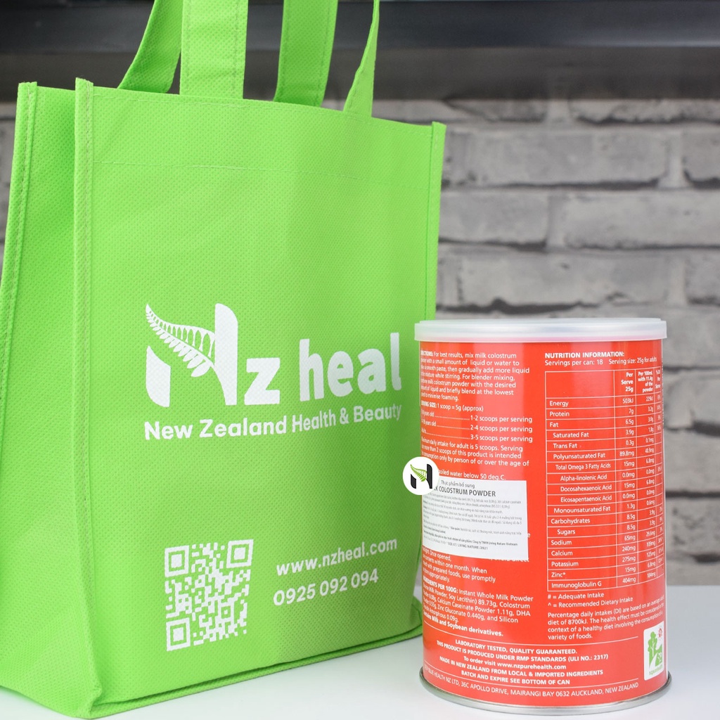[Hỏa tốc] Sữa non NzPureHealth Milk Colostrum 450g (nhãn đỏ) - New Zealand