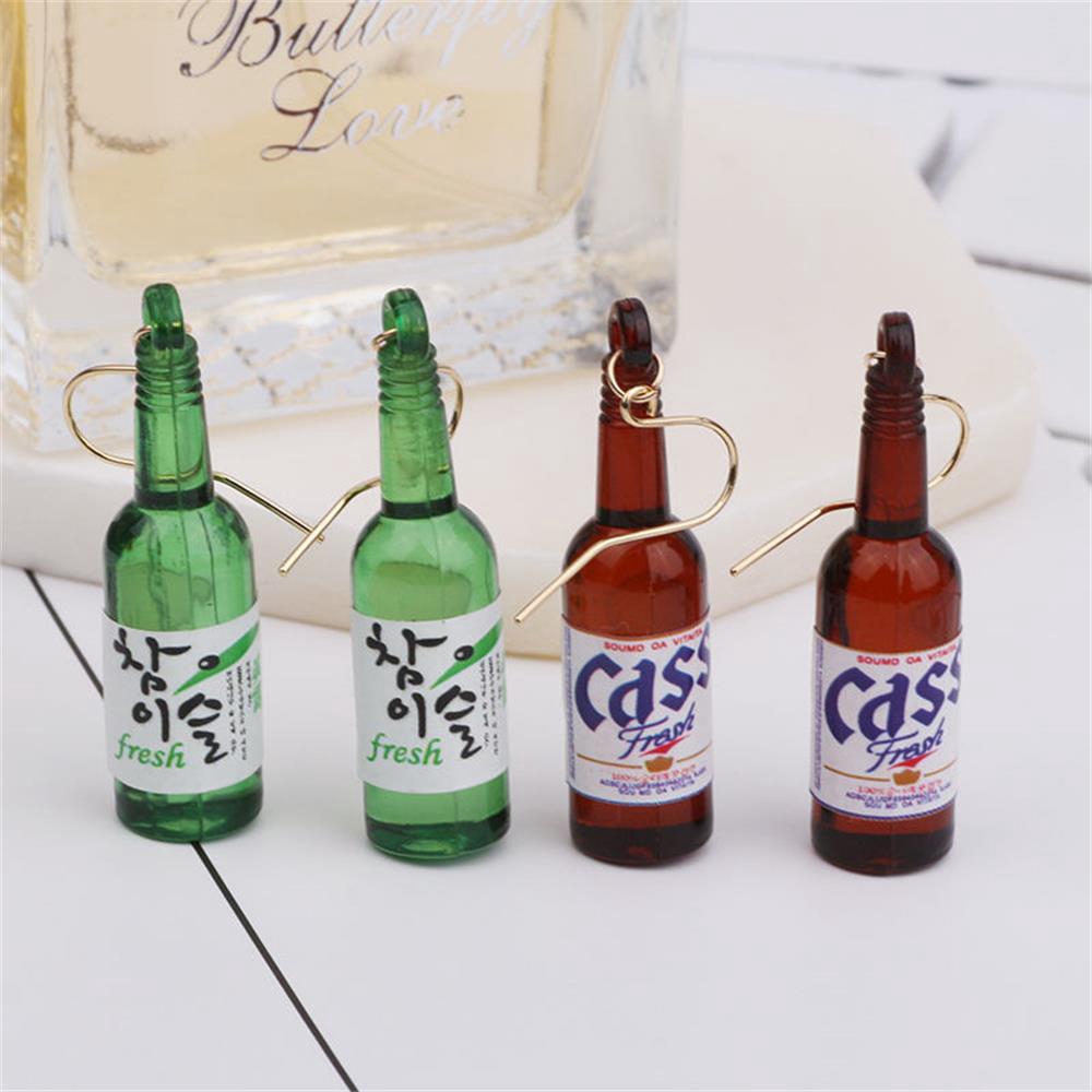 1Pair Creative Party Korean Fashion Drop Dangle Wine Bottle Earrings