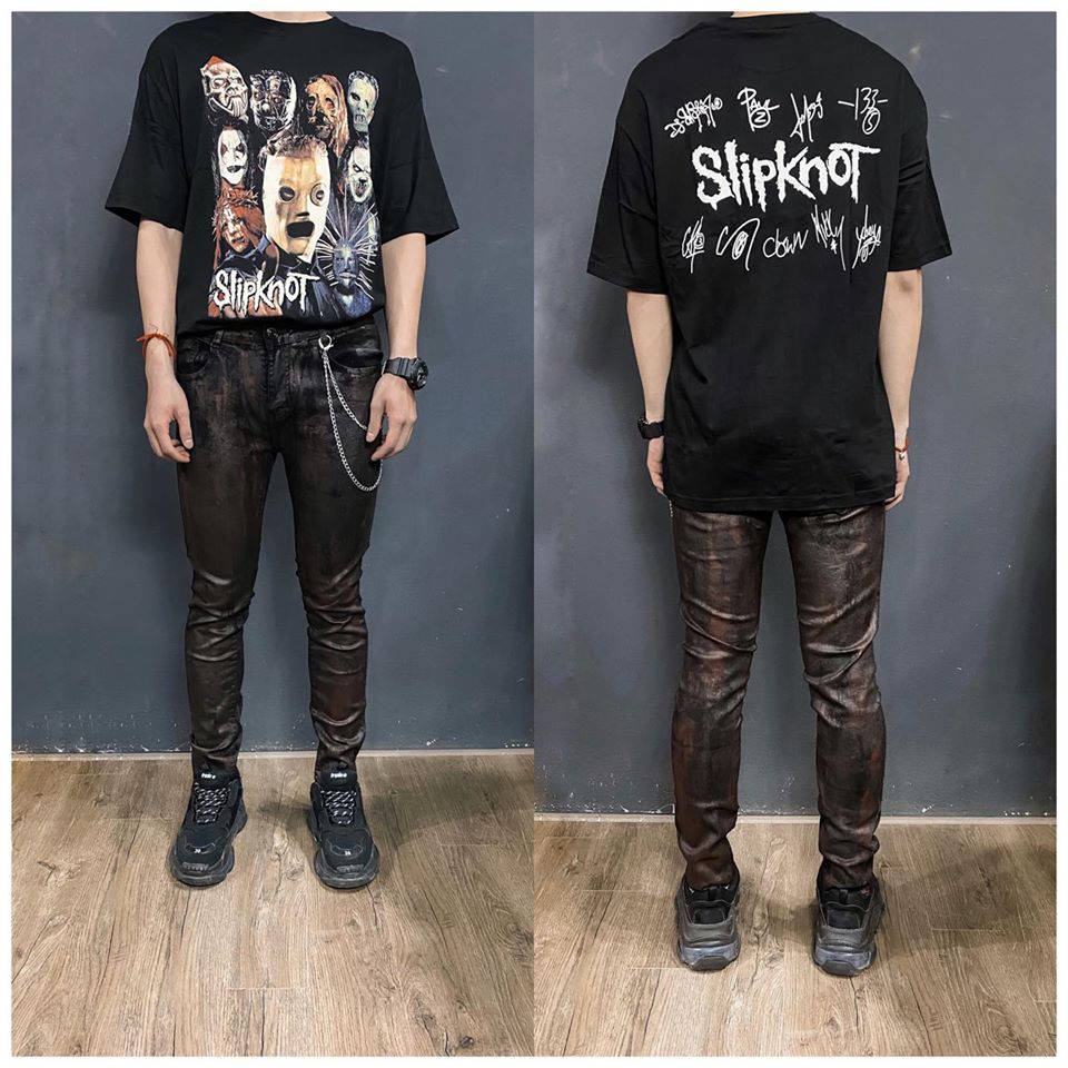 Oversize Tee Printed Slipknot Graphic