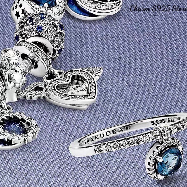 charm pan treo đôi cánh tim bạc s925