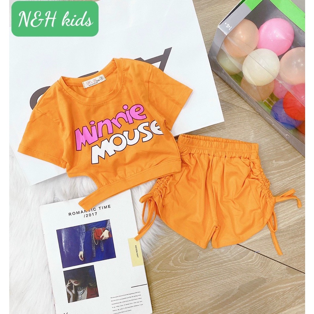 Bộ MINMOUSE rút eo bé gái