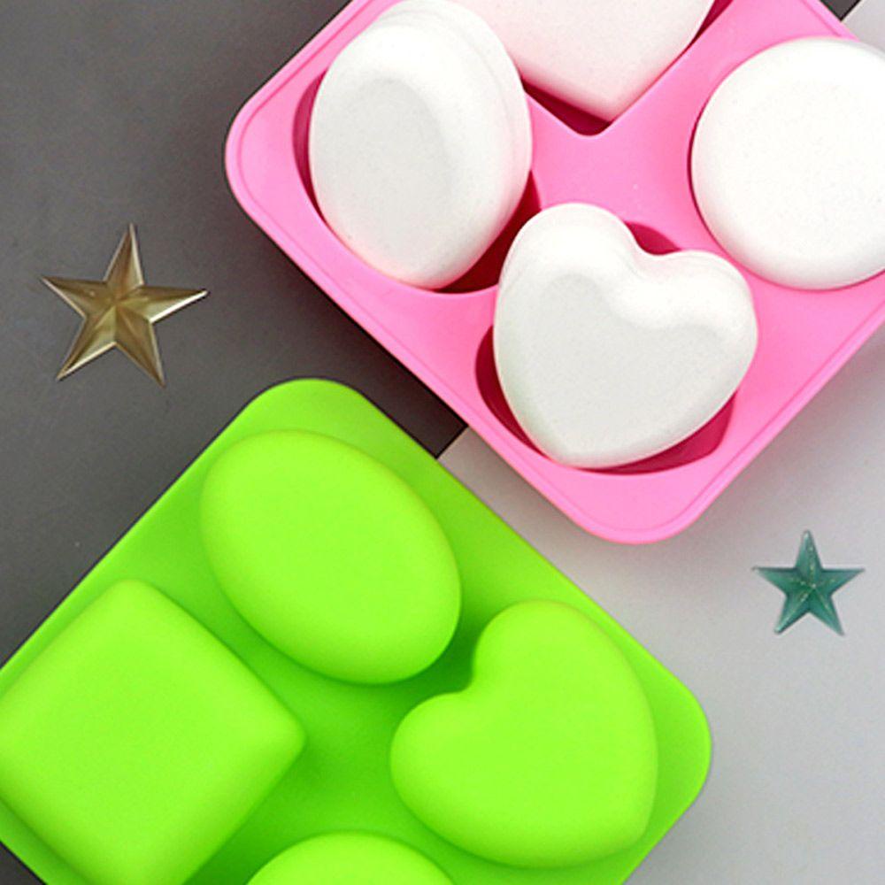 JANE Khuôn Silicone Làm Xà Phòng 3D Hình Trụ / Tròn / Trái Tim / Vuông