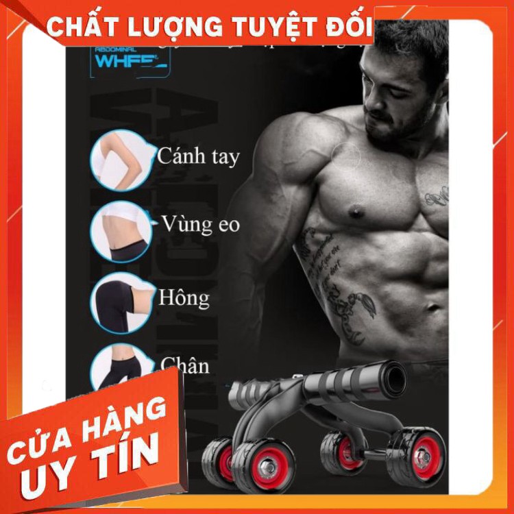 ( CỰC RẺ ) Con Lăn 4 Bánh Tập Cơ Bụng ( Có Video )