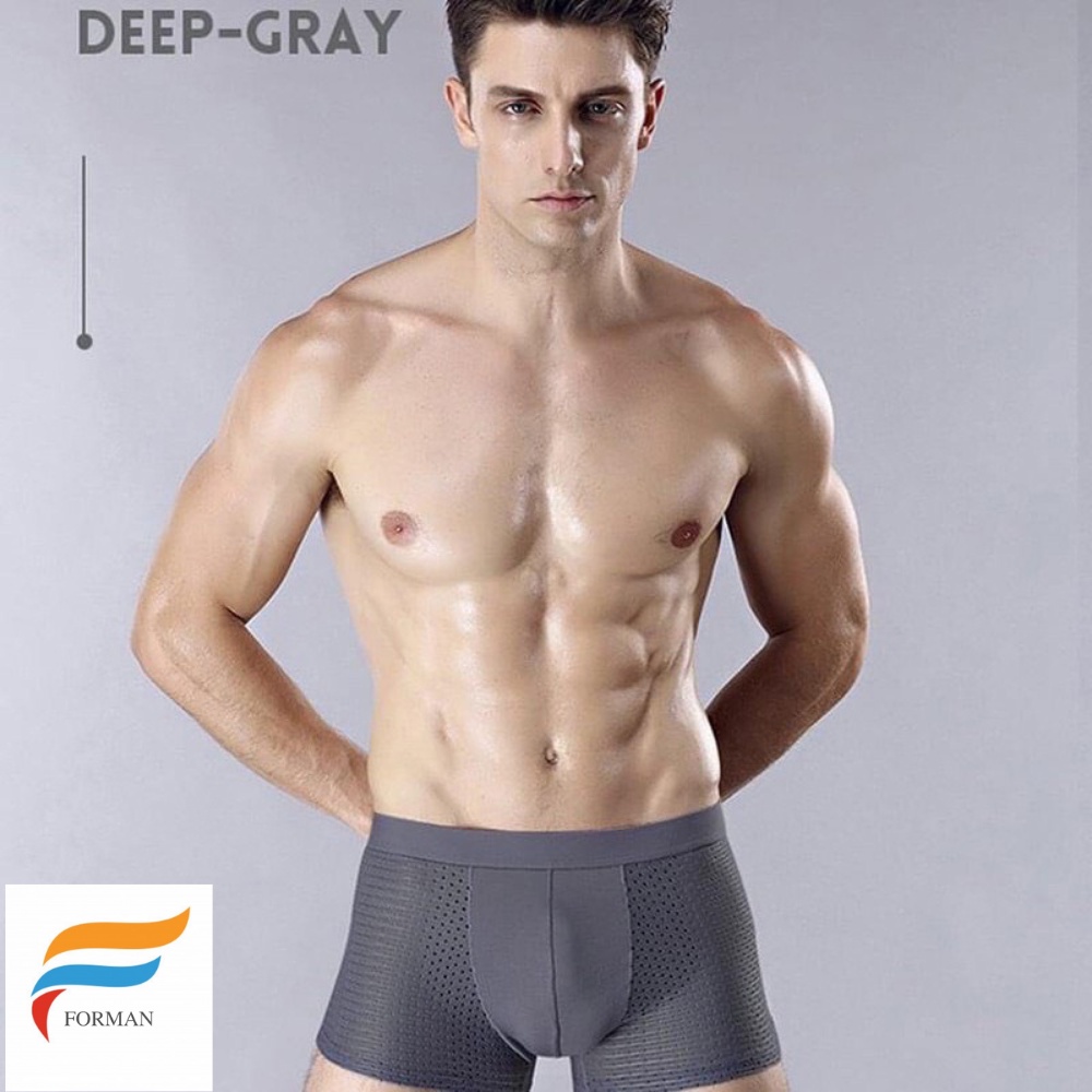 Quần Sịp Đùi Nam Thun Lạnh Thông Hơi FORMAN, Quần Lót Nam Boxer Thông Hơi Thoáng Mát,Chất Liệu Co Dãn Không Bai Không Xù