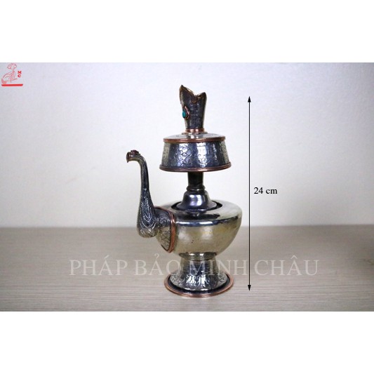 [PHÁP BẢO MINH CHÂU] BÌNH SÁI TỊNH TRÁNG BẠC ĐỒNG CÓ VÒI NEPAL 15CM - 20CM - 24CM