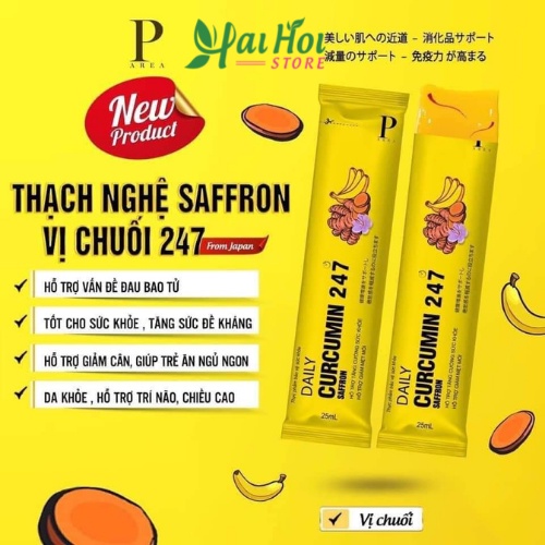Thạch Nghệ Saffron Vị Chuối 247 Nano Japan