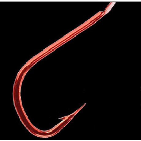 Lưỡi câu nhật lưỡi câu thép carbon cao CC100 , lưỡi đỏ  móc có ngạnh, số lượng móc câu mỗi gói 10 cái
