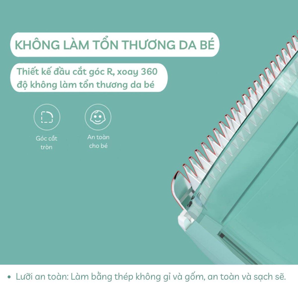Tông Đơ Cắt Tóc MISUTA Kèm Phụ Kiện 7 Món Hút Tự Động Công Suất 5W Cho Bé YOOTA BABY