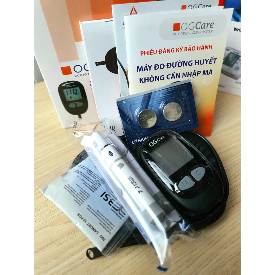 Máy đo đường huyết OGcare  - BH trọn đời - Kèm 25 que test.