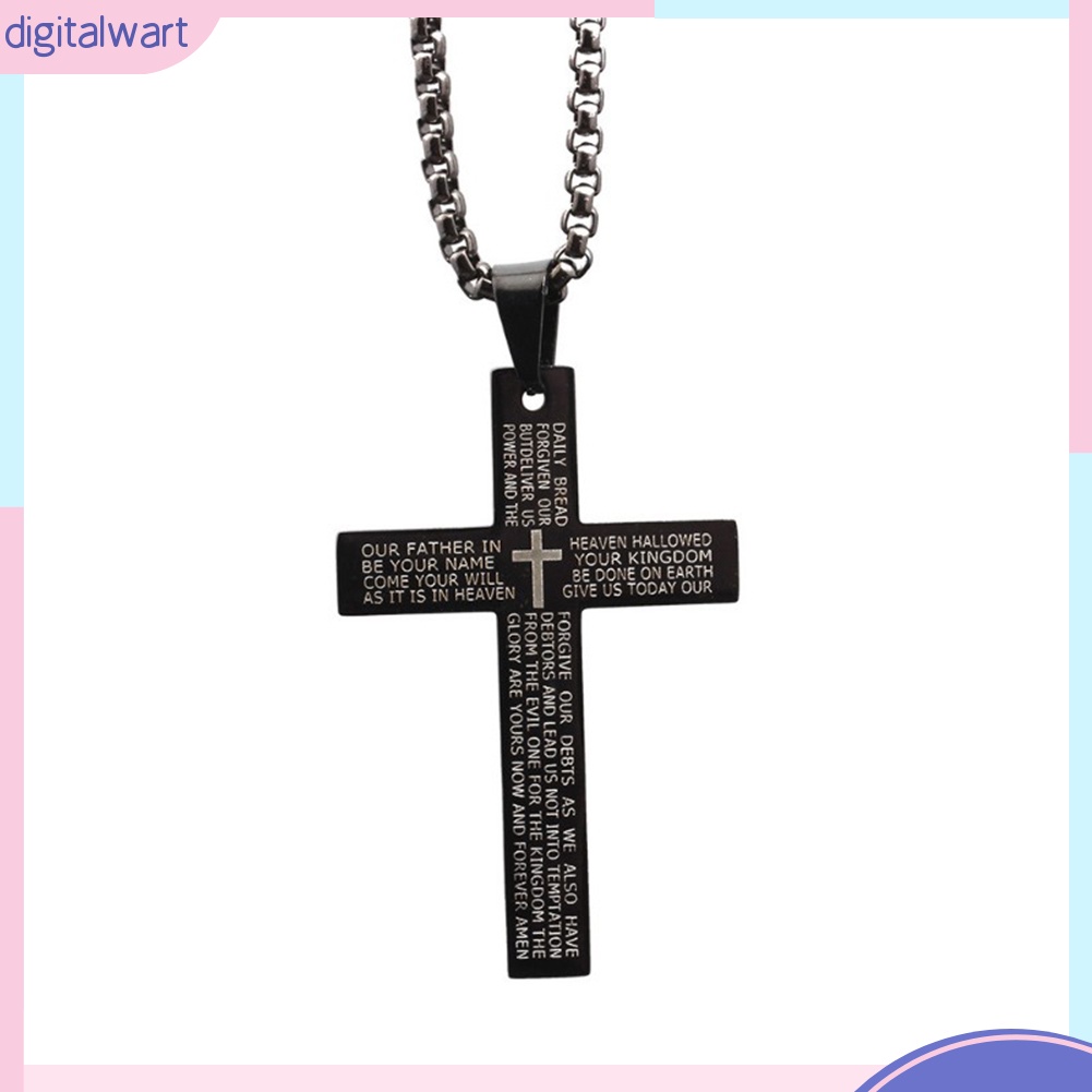 Vòng cổ Thép Titan Mặt Chữ Thập Phong Cách Retro Cá Tính Dành Cho Nam