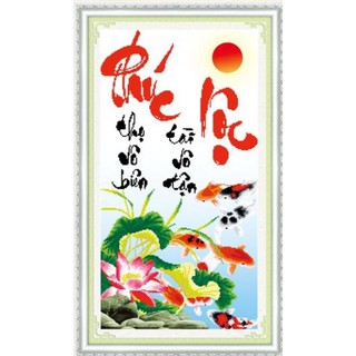 Tranh Thêu Chữ Thập 3D Phúc Thọ Vô Biên - Tài Lộc Vô Tận 222759 (KHÁCH TỰ THÊU) KT:41X70CM