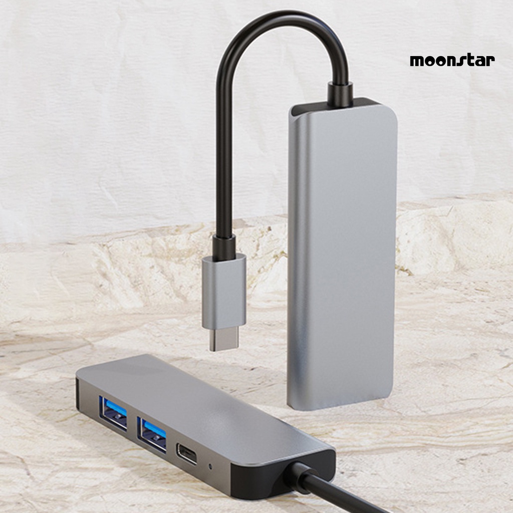 MO Docking Station Dual USB 3.0 Ports 4 in 1 4K High Definition Video Output USB C Cable Hub Converter for Computer