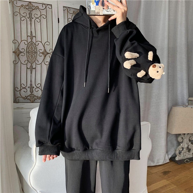 Áo hoddie unisex TAY GẤU phom rộng bo gấu chát nỉ bông dày giá siêu rẻ A00158 | BigBuy360 - bigbuy360.vn