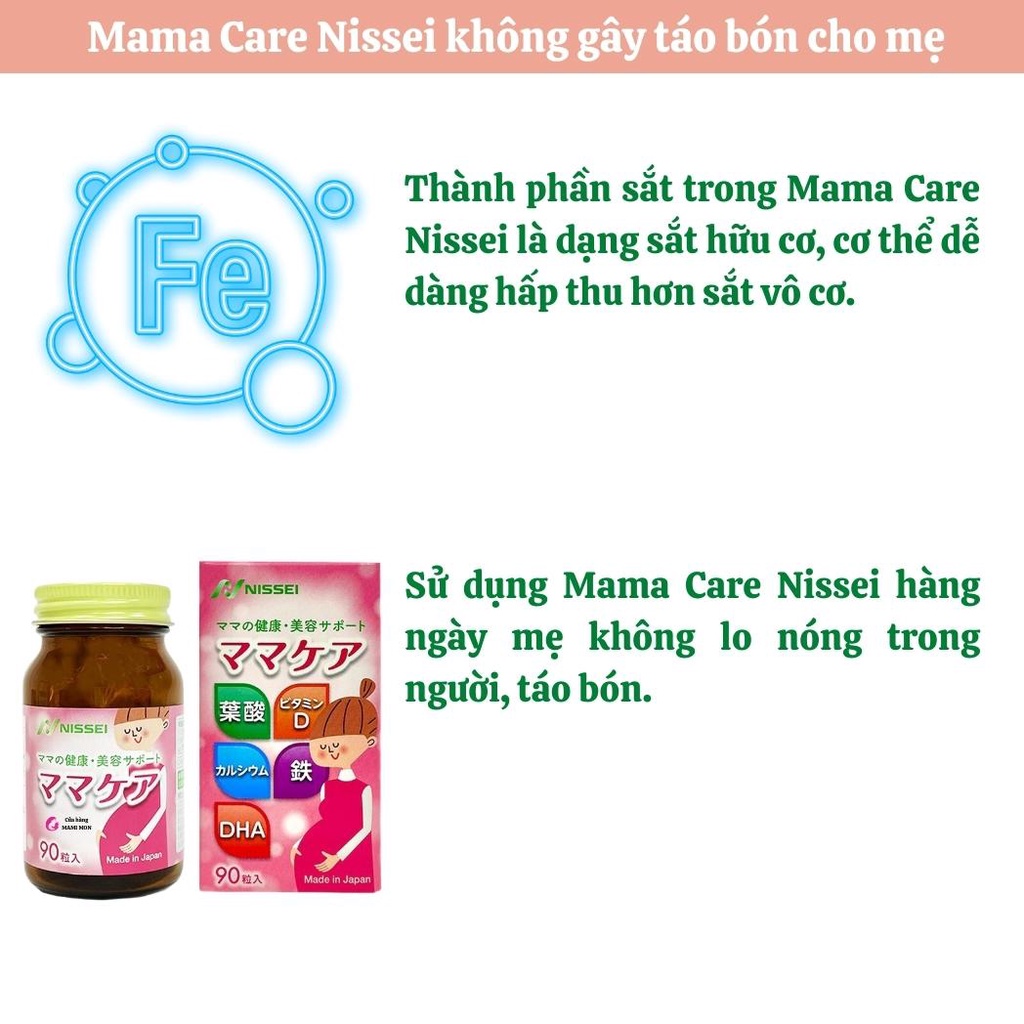 Vitamin tổng hợp cho bà bầu mẹ sau sinh cho con bú Mama Care Nissei Nhật Bản Shop Mami Mon