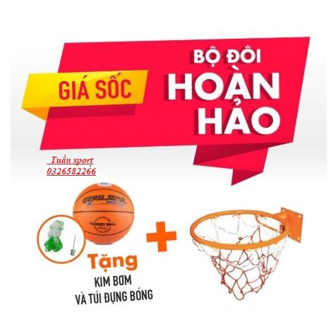 Bộ Đôi Vành Bóng Rổ 40cm + Qủa Bóng Số 6 Màu Cam - [TIÊU CHUẨN THỂ THAO] - Phù Hợp Với Mọi Lứa Tuổi