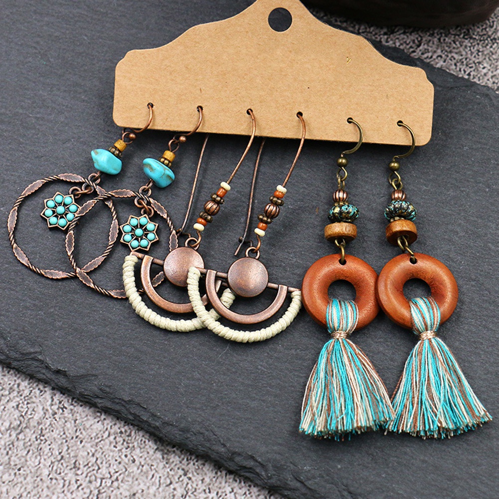 Set 3 Đôi Khuyên Tai Vintage Cho Nữ