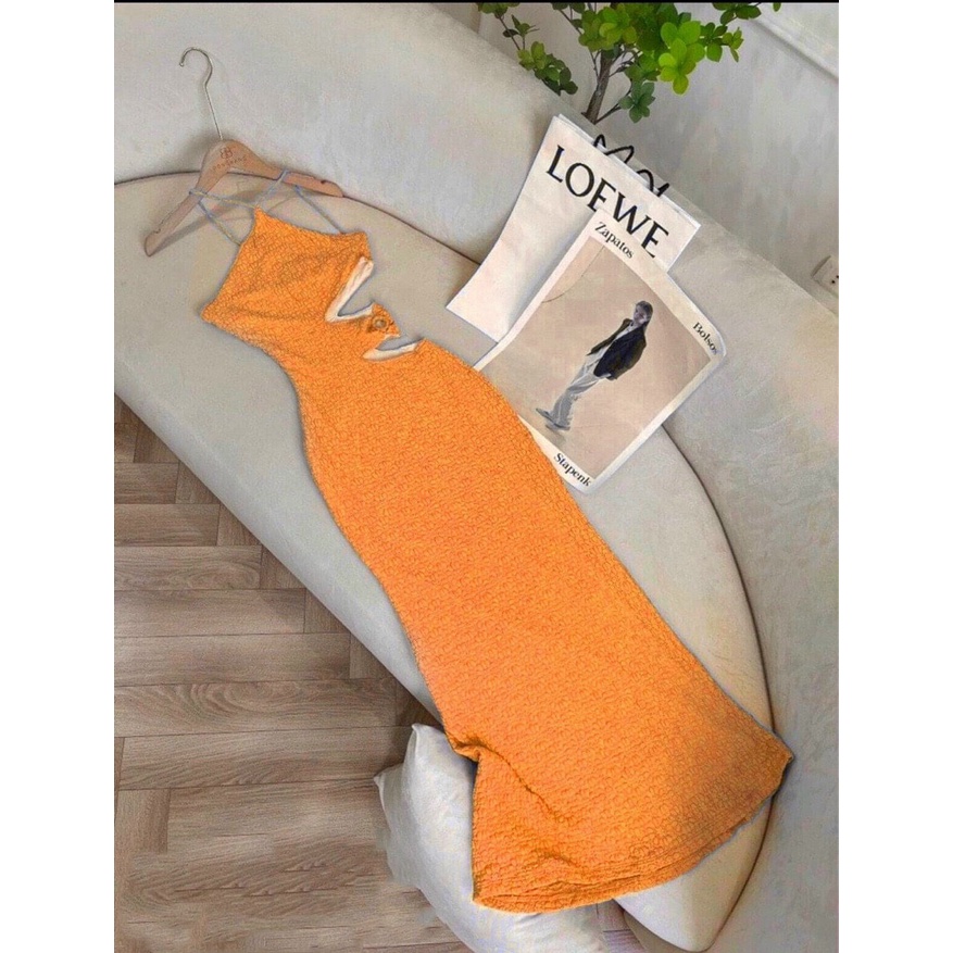 Đầm body dây chéo khoét eo maxi sang chảnh