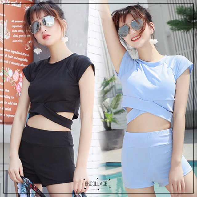 Đồ bơi kín đáo đi biển cạp cao áo tắm Hàn Quốc sexy BXE | BigBuy360 - bigbuy360.vn