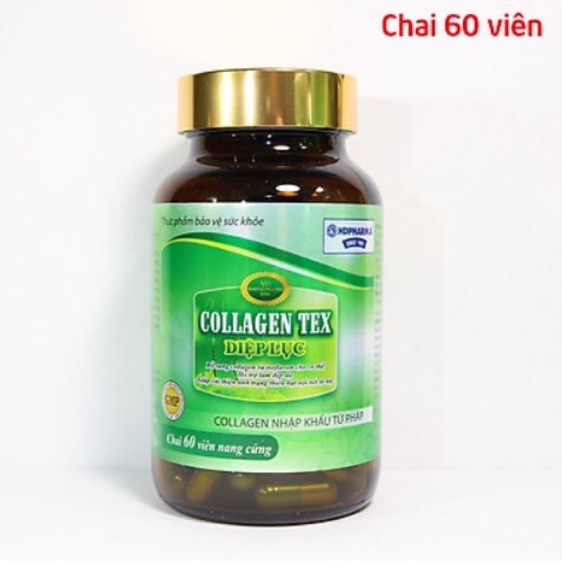 Collagen Tex diệp lục - Chai 60 viên bổ sung collagen và isoflavon