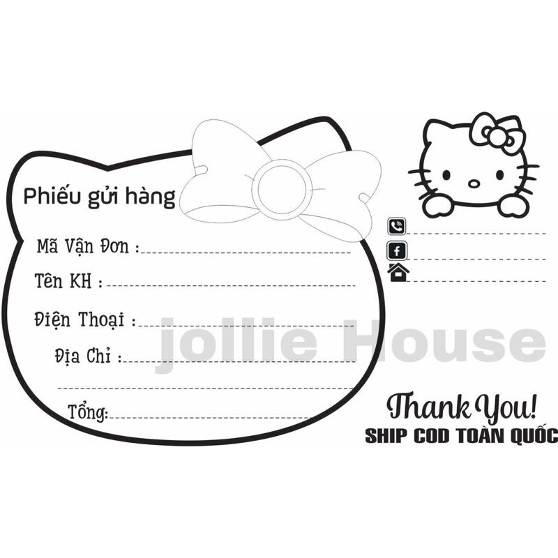 Phiếu Giao Hàng - Phiếu gửi hàng có keo dán ( màu và trắng đen)