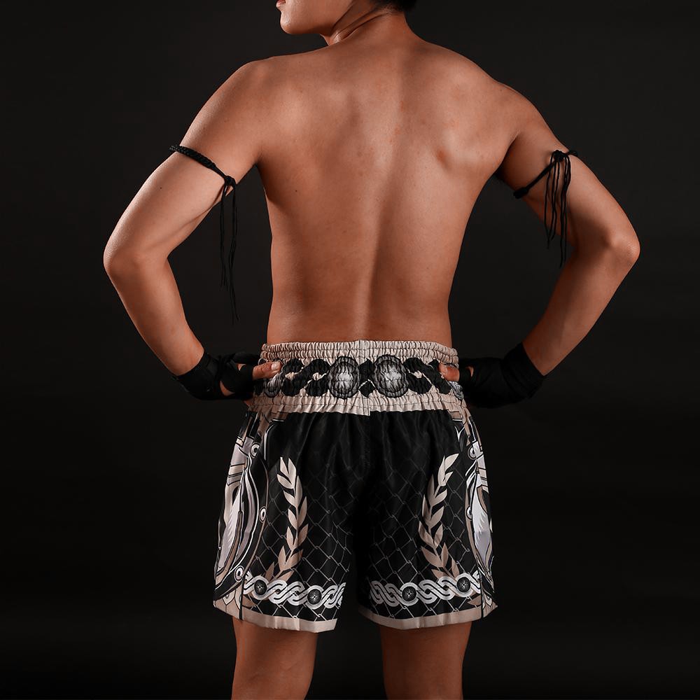 Quần Muay Thai Tuff Golden Gladiator - Black