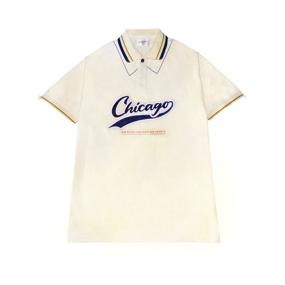 KANG - Áo Polo Chicago phong cách Châu Âu form rộng dành cho nam nữ