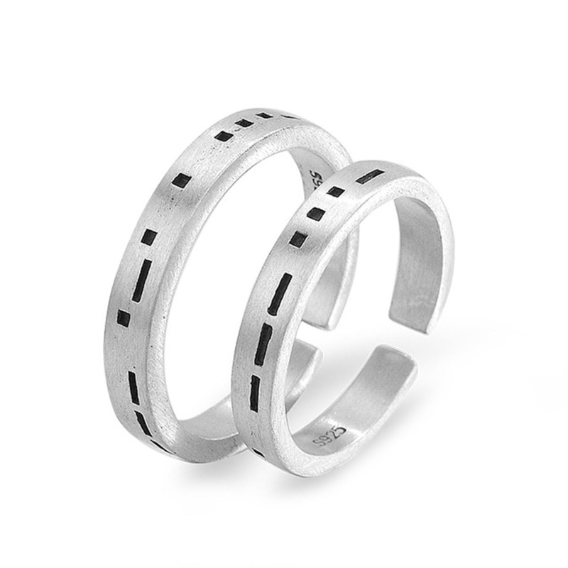 Nhẫn Mở Hình Mã Vạch Cá Tính Phù Hợp Làm Quà Cho Nữ