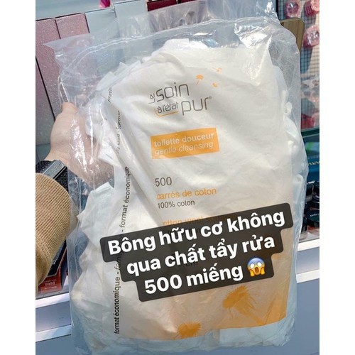 [Hàng công ty có tem] Bông tẩy trang Soin Pur Tetra 600 miếng siêu mềm mịn và sạch khuẩn, dùng trong y tế