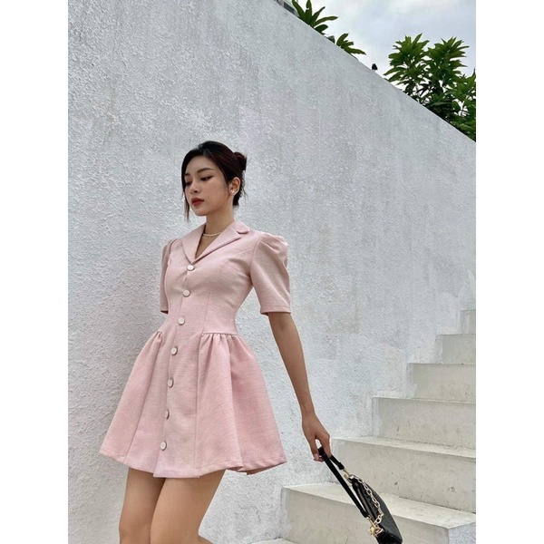 Đầm tiệc sơmi dáng bbd kết nút ❤️❤️❤️ 3 màu (có bigsize)