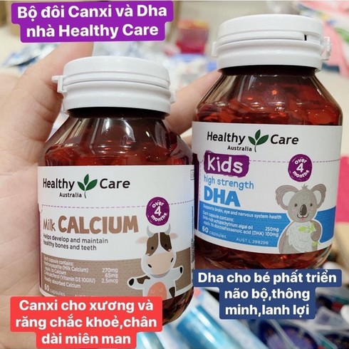 Bộ đôi canxi + DHA heathy care Úc Cho Bé