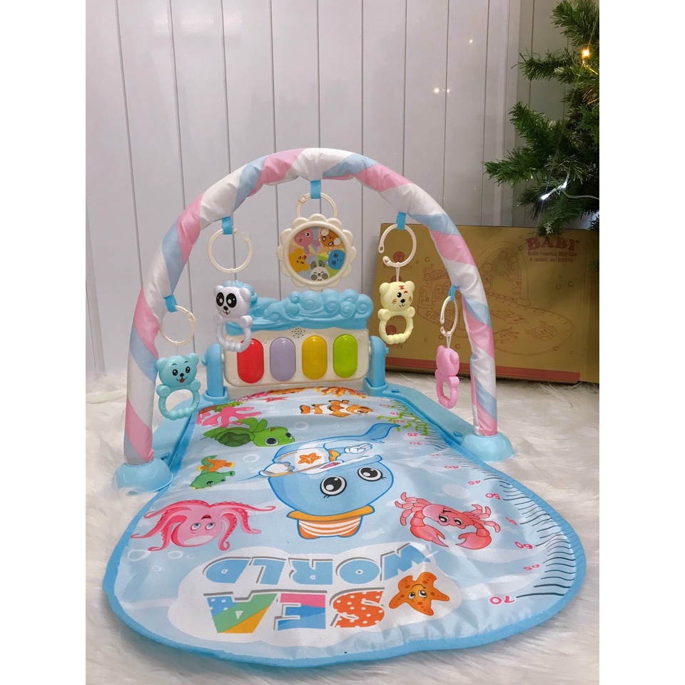 Thảm Nhạc Cho Bé Hình Gấu, Thảm Đàn Piano Đồ Chơi Cho Bé Sơ Sinh Nằm Chơi Cho Bé Từ 2 Tháng Tuổi