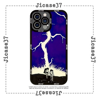 Ốp lưng iphone và samsung xiaomi oppo cạnh vuông Jicase Aesthetic Art xanh thẫm 