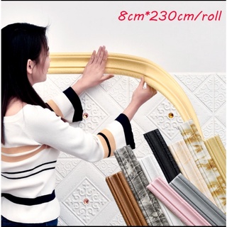 Phào Nẹp Chỉ Viền Xốp dán tường 3D dài 2.3m, cao 8cm