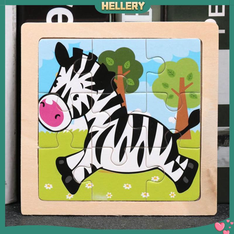 Bộ Đồ Chơi Xếp Hình 9 Mảnh Bằng Gỗ Hình Động Vật Cho Bé