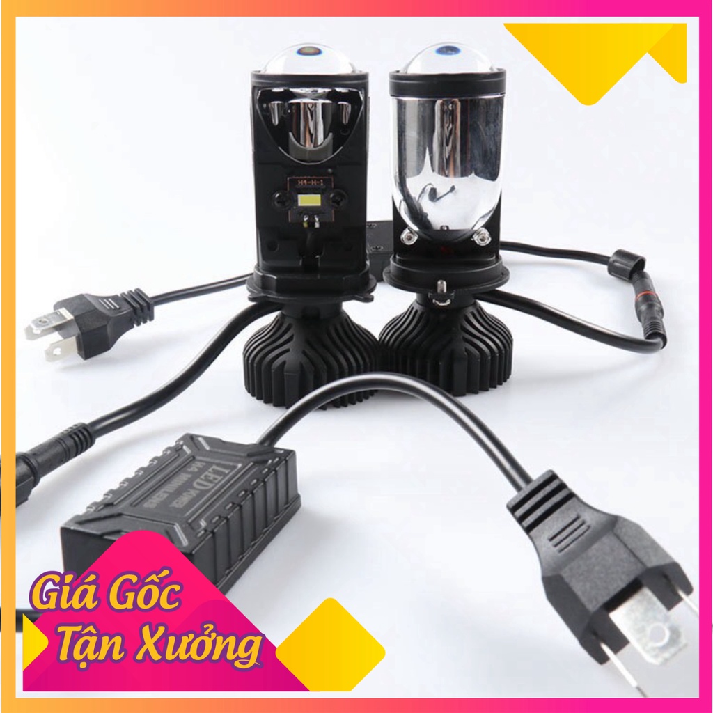 LED BI CẦU MINNI H4 CÓ CHỤP CHẮN SÁNG SIÊU SÁNG ( GIÁ 1 CHIẾC)  (Ảnh Sp thật)