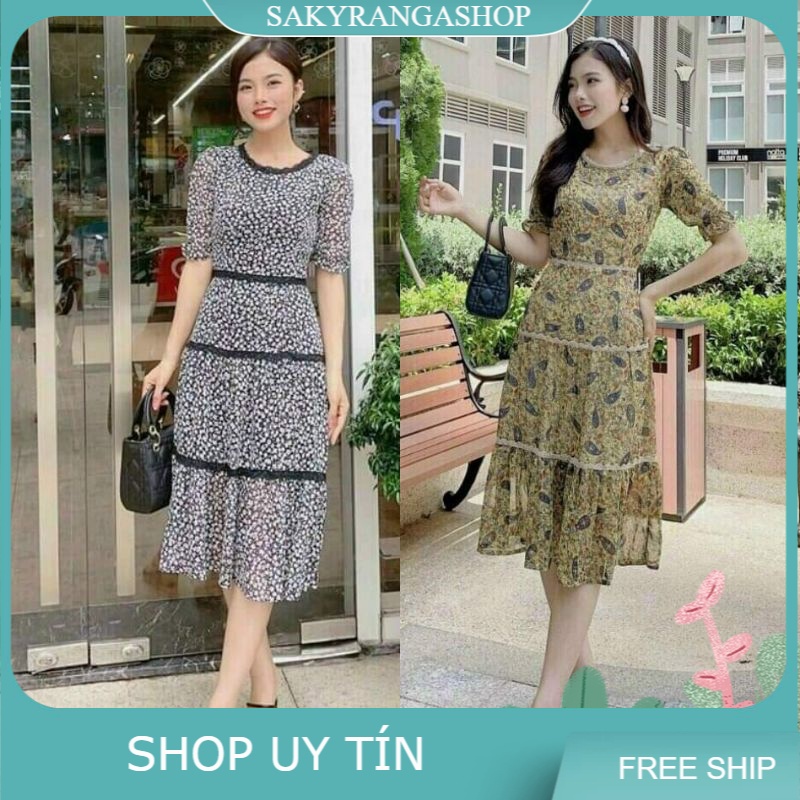 ĐẦM XOÈ VOAN VIỀN REN TAY LỠ