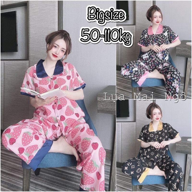 (45-110kg) Đồ Bộ Lụa Cao Cấp freesize - form rộng - chất đẹp - mẫu mới