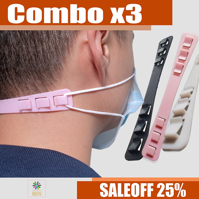 COMBOx3 Đai đeo khẩu trang chống đau tai - BS02