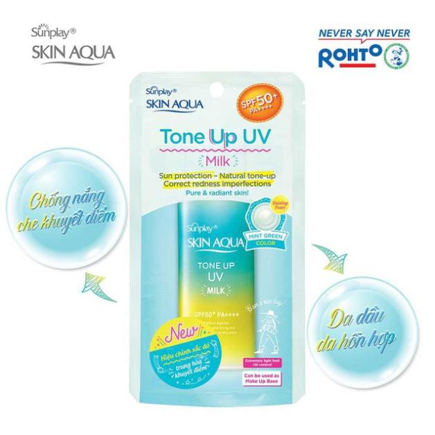 Sữa chống nắng kiềm dầu nâng tông Sunplay Skin Aqua Tone Up UV Milk 50g